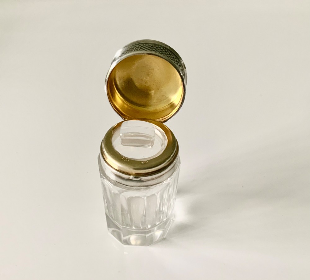 German silver and glass scent bottle View VI