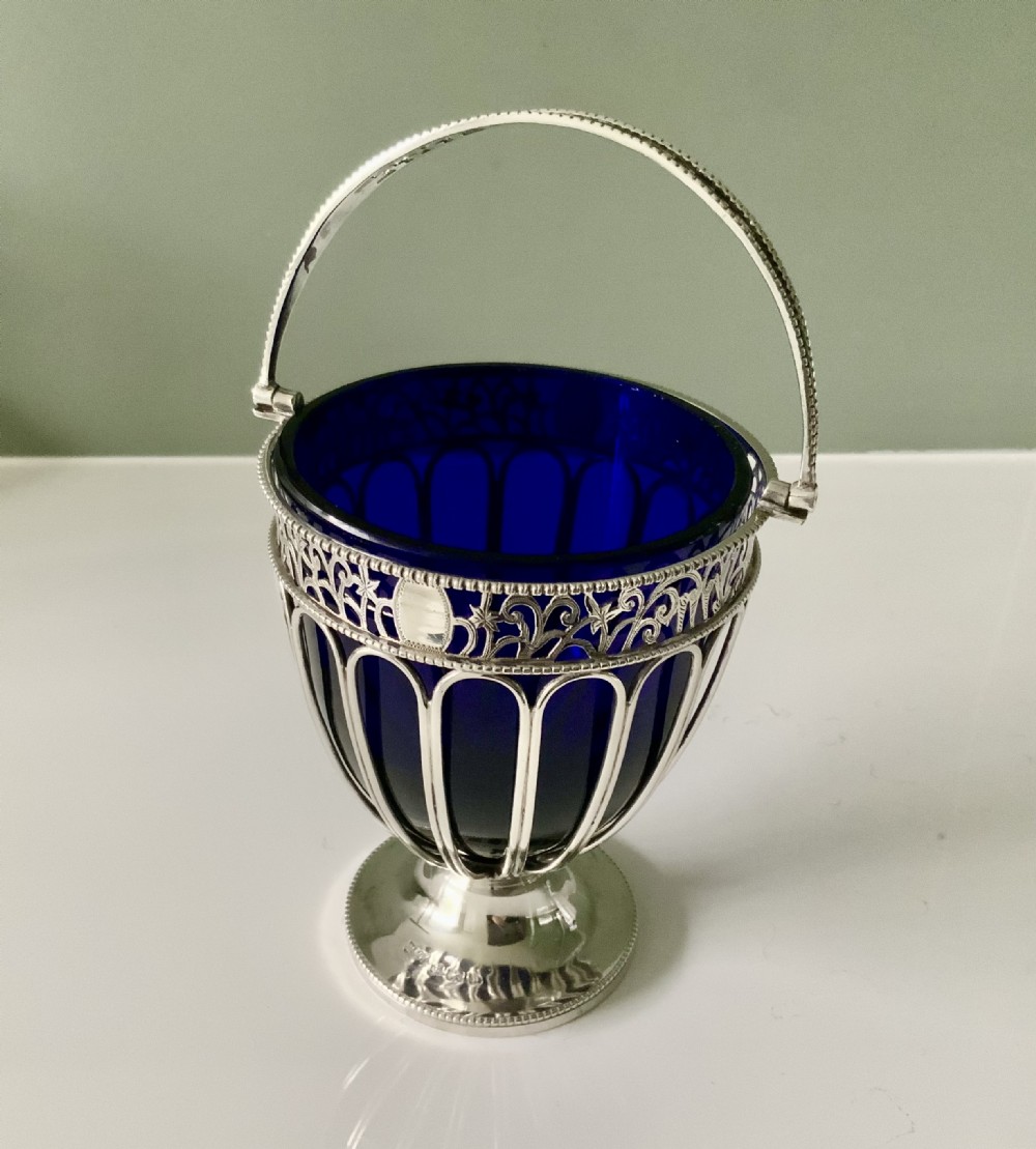Edwardian silver sugar basket