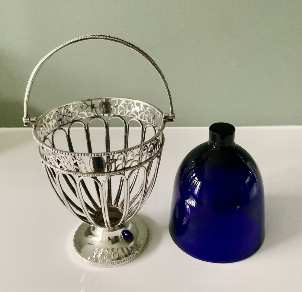 Edwardian silver sugar basket View III