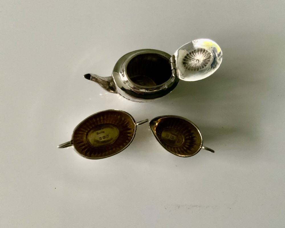 Miniature silver tea service & tray View II