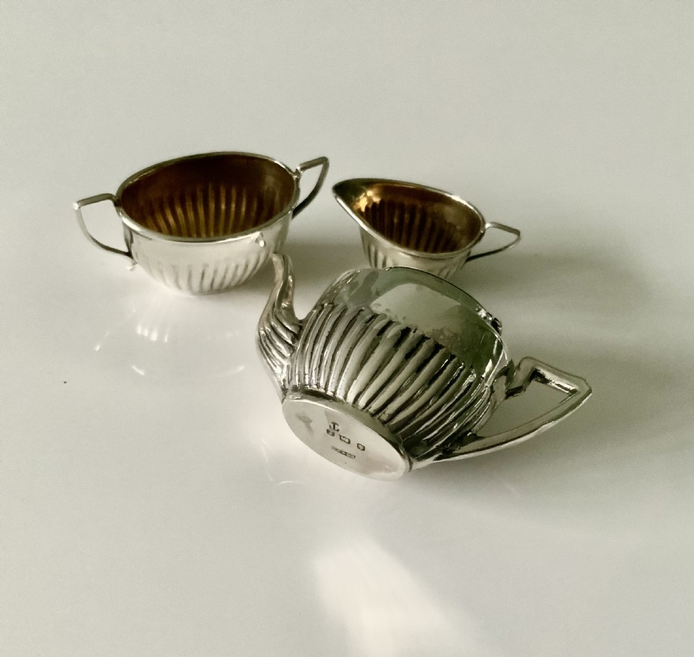 Miniature silver tea service & tray View IV