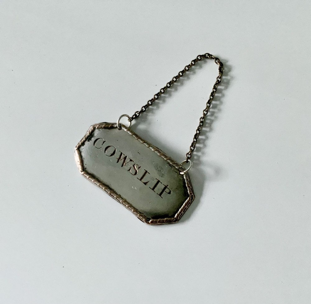 19th Century Old Sheffield Plate Cowslip label