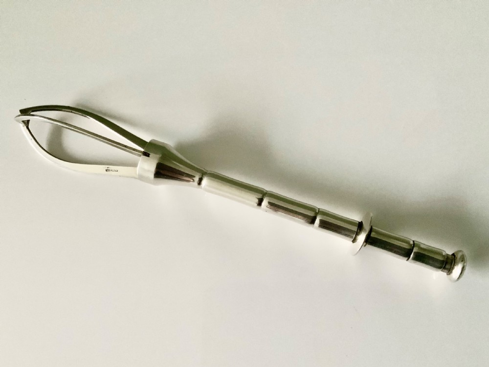 Mid century silver ice tongs