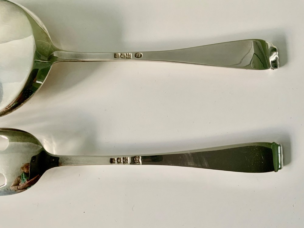George V silver cake/pastry server set - boxed View IV