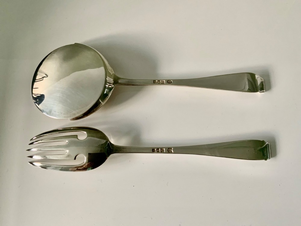 George V silver cake/pastry server set - boxed View V
