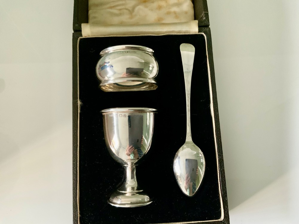 Silver christening set - original box View III