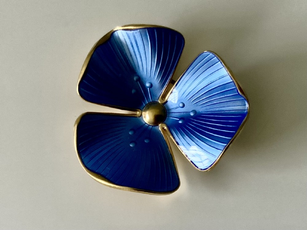 Norwegian silver enamel brooch