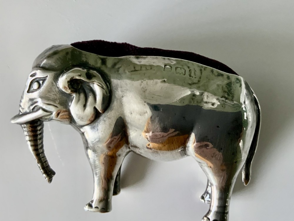 Silver elephant pin cushion View III