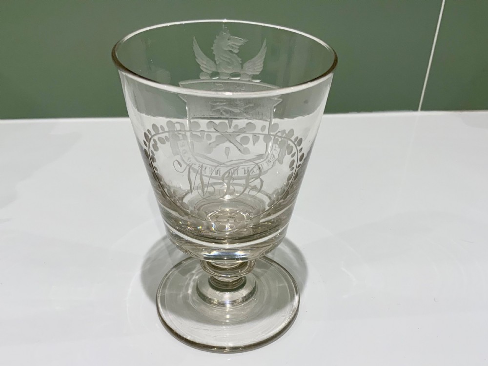 19th century glass rummer engraved Worshipful Company of Glaziers View II