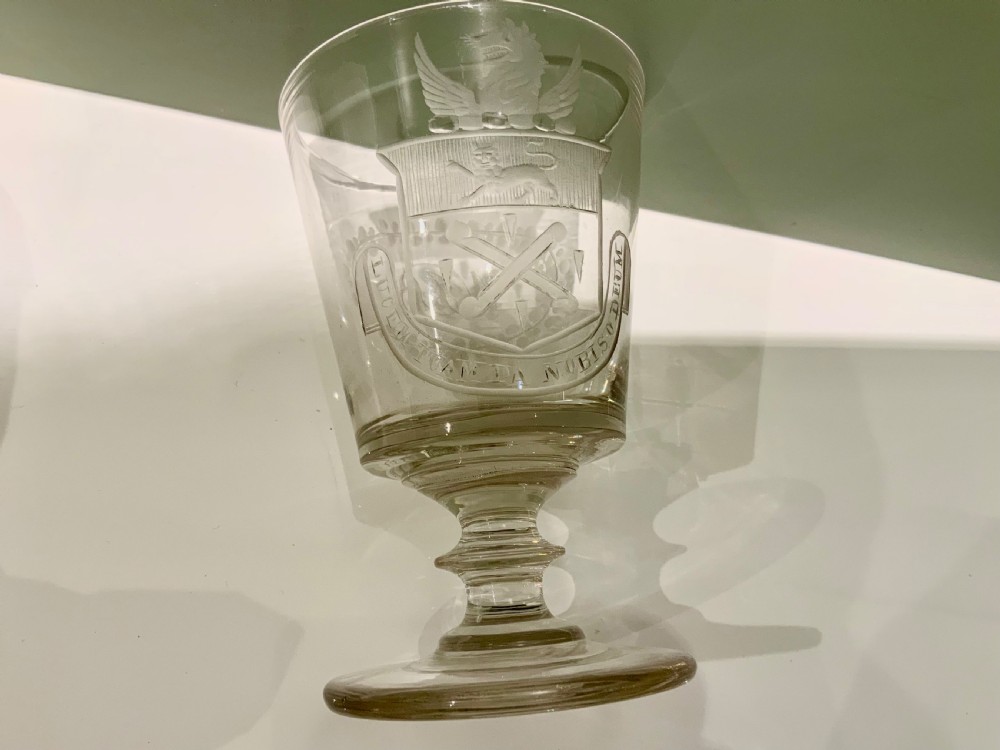 19th century glass rummer engraved Worshipful Company of Glaziers View III