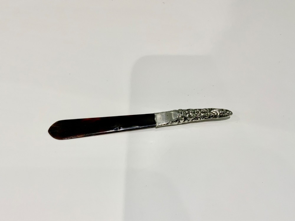 Tortoiseshell & silver letter opener View II