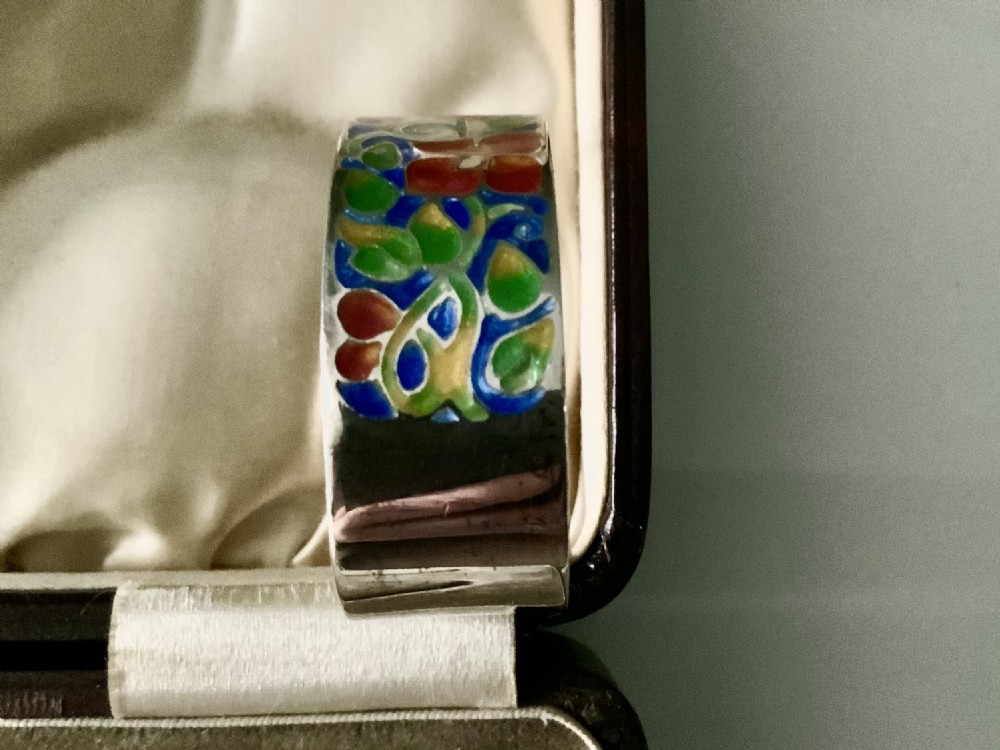 Bernard Instone silver enamel napkin rings - original box View III