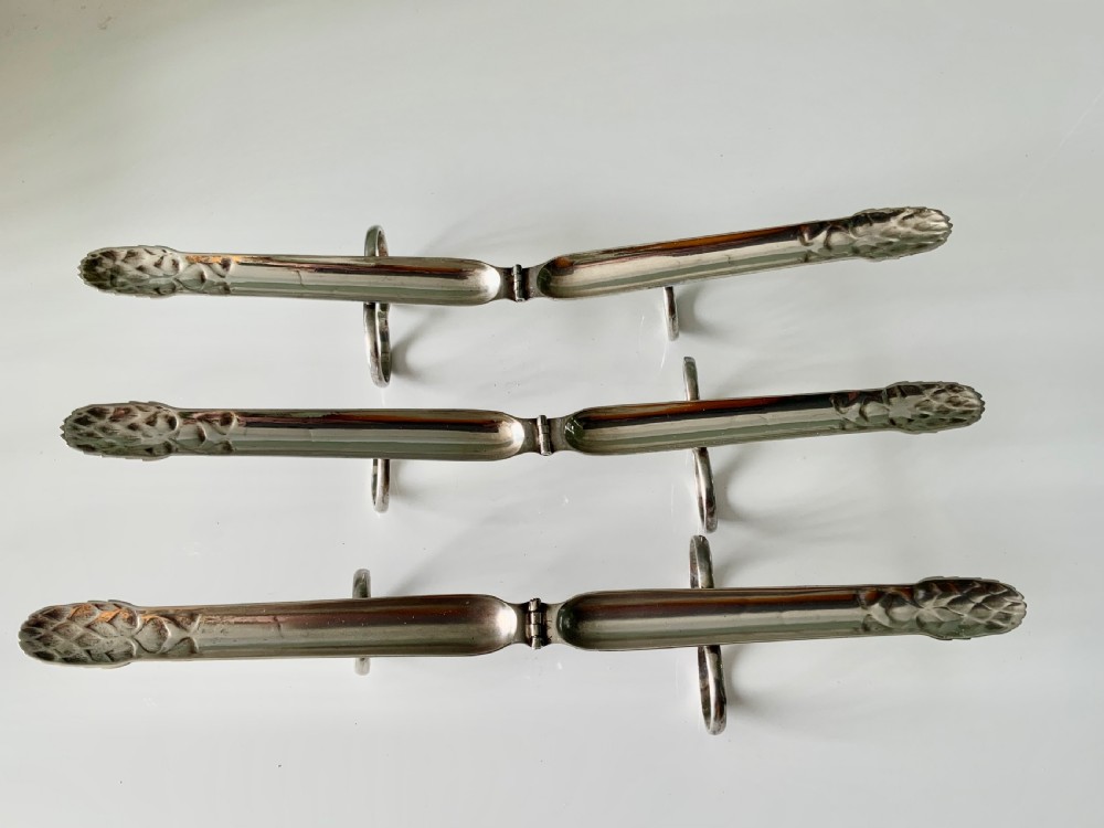 Christofle silver plated asparagus servers - three View V