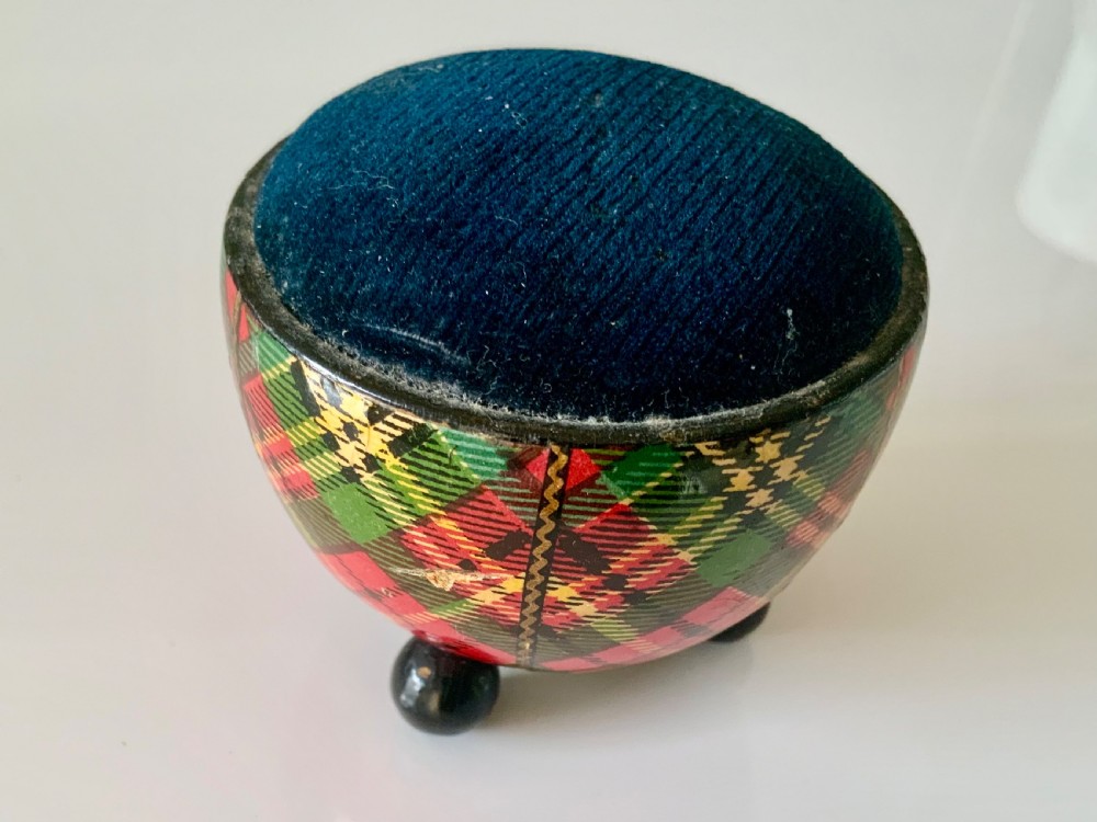 Rare tartanware pincushion View II