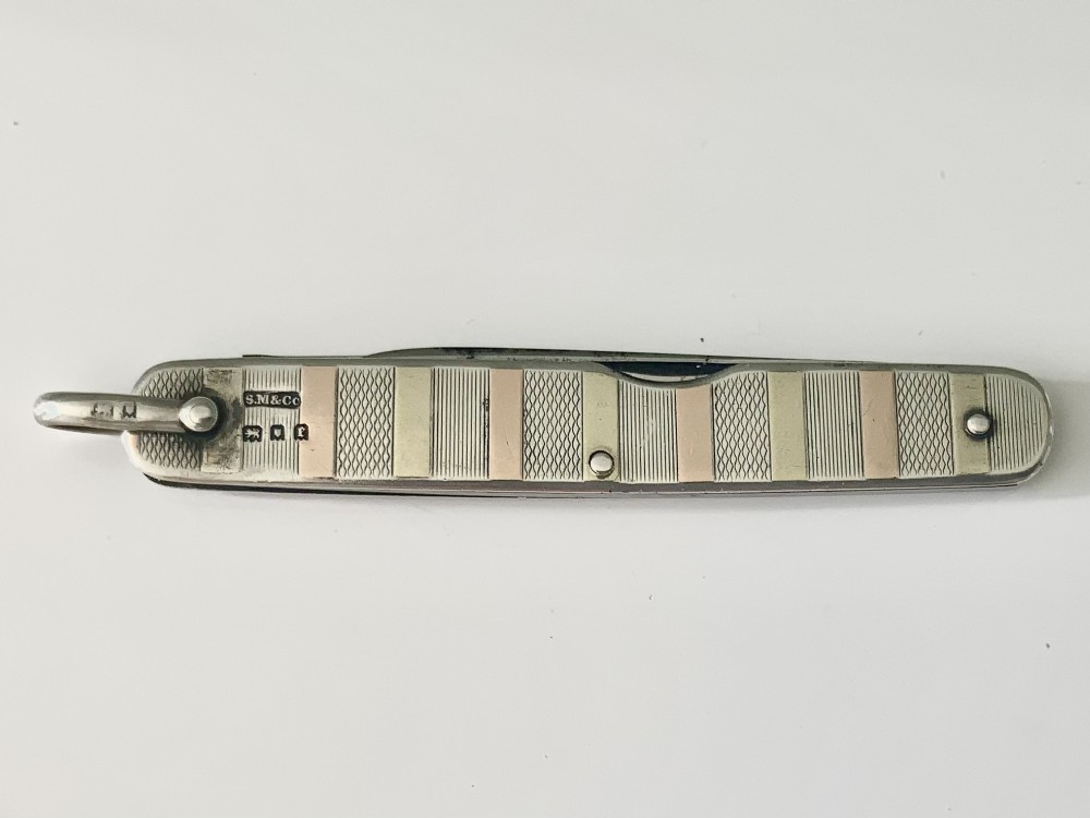 Sampson Mordan silver twin blade penknife