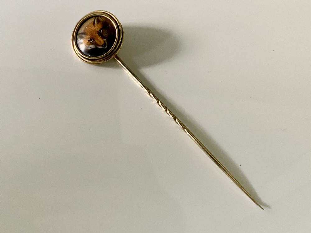 Essex enamel fox tiepin 