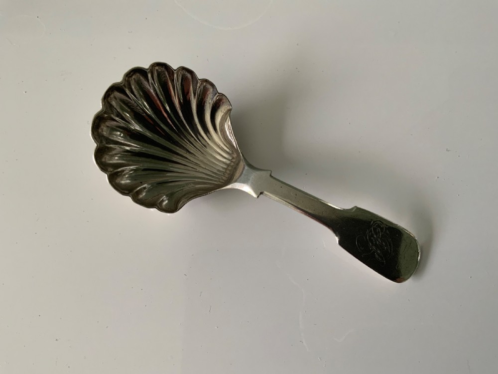 Georgian silver Newcastle caddy spoon