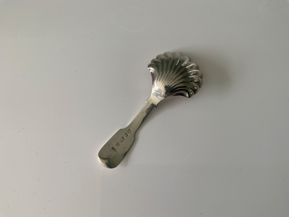 Georgian silver Newcastle caddy spoon View II