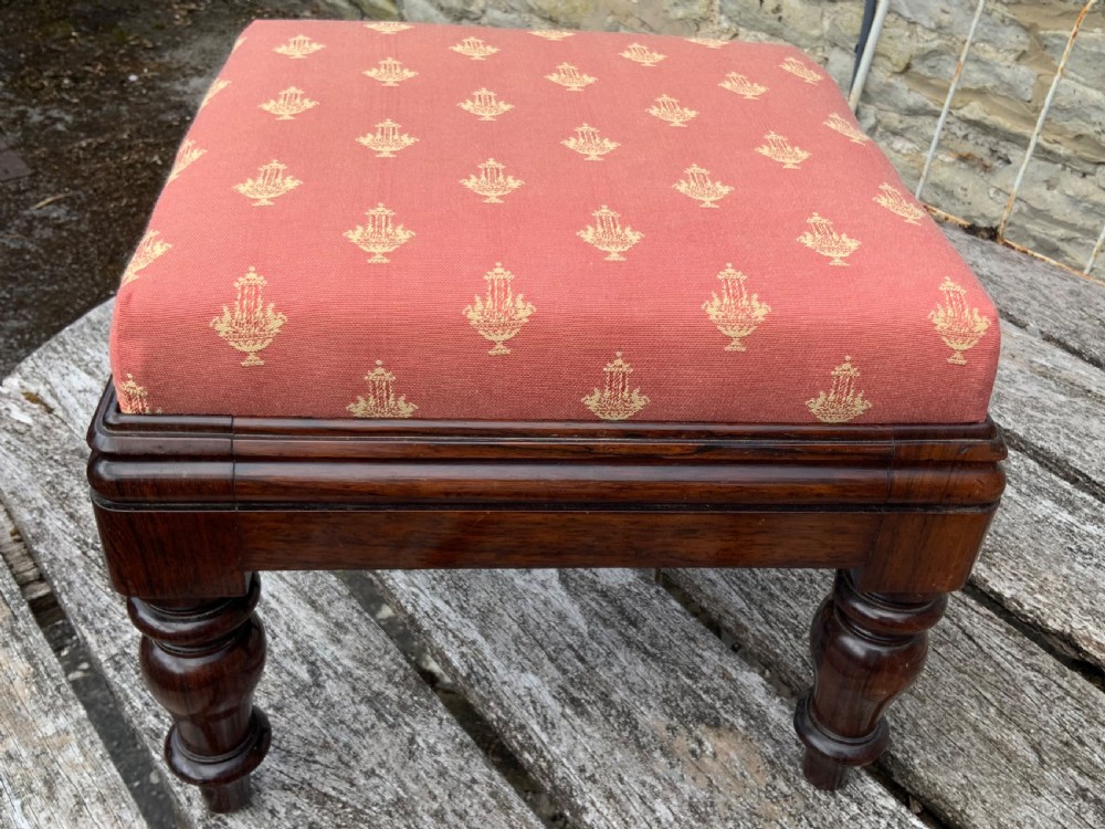 William IV solid rosewood stool - John Kendell Leeds