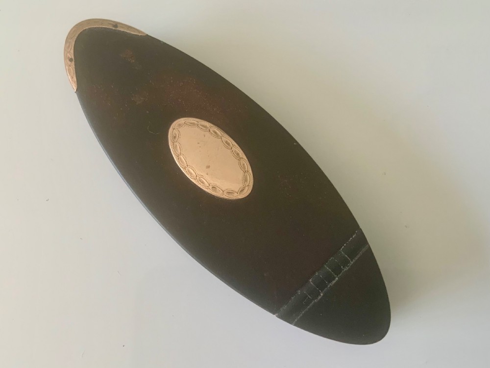 Georgian leather and gold toothpick box