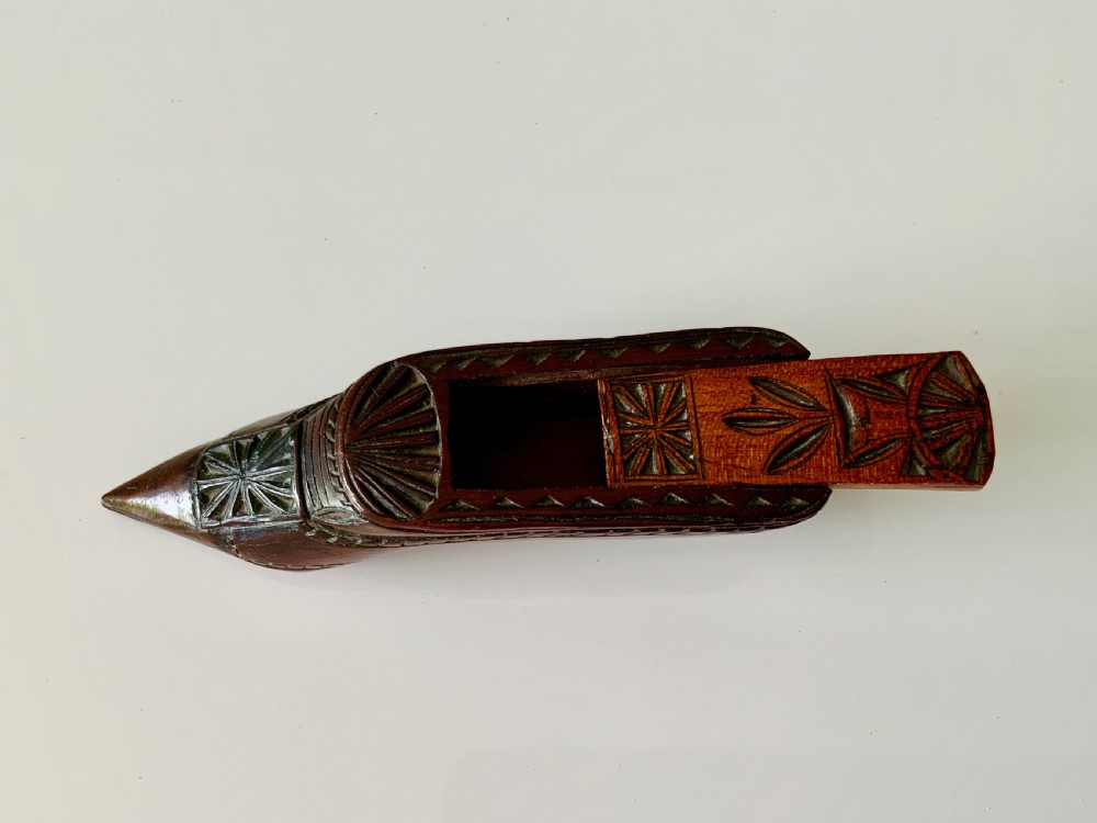 19th Century Wooden snuff shoe View II