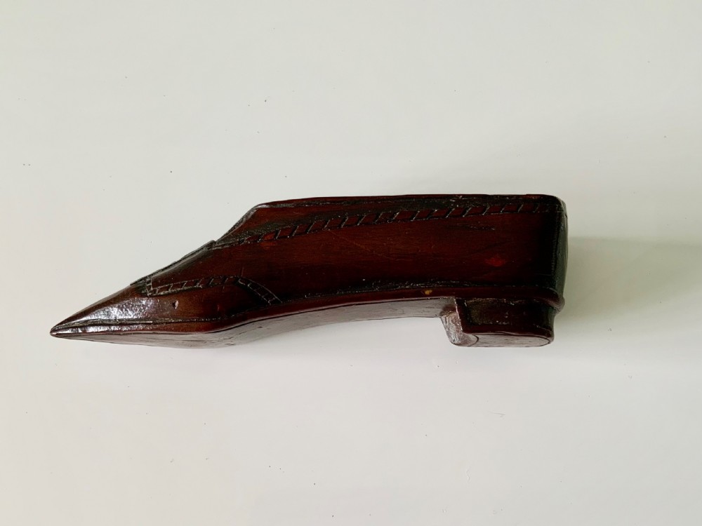 19th Century Wooden snuff shoe View III