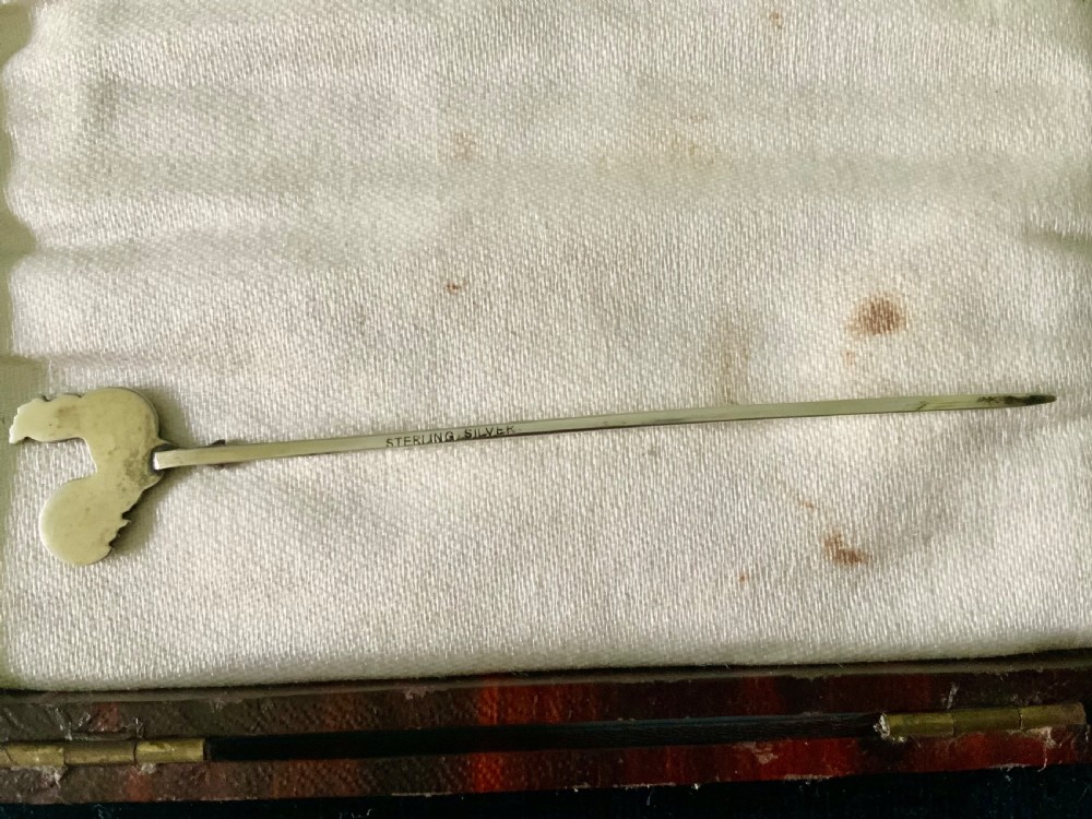 Silver & enamel cocktail sticks - original box View III
