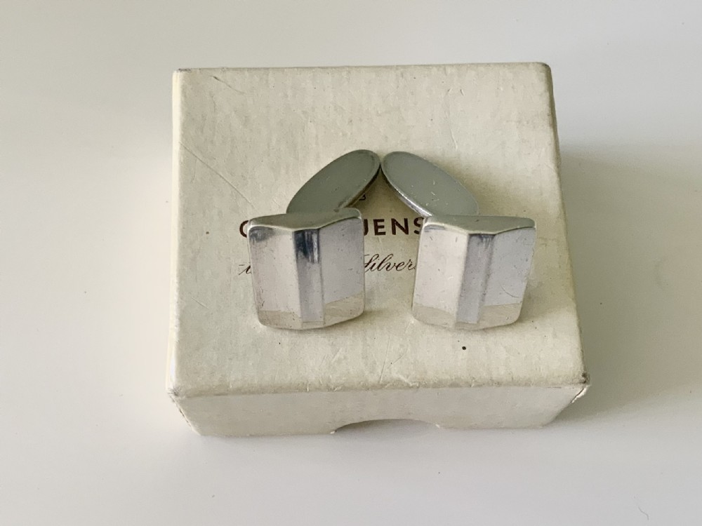 Georg Jensen silver cufflinks - pattern 125