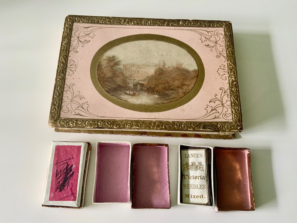 Victorian Baxter needle cases in original box View III