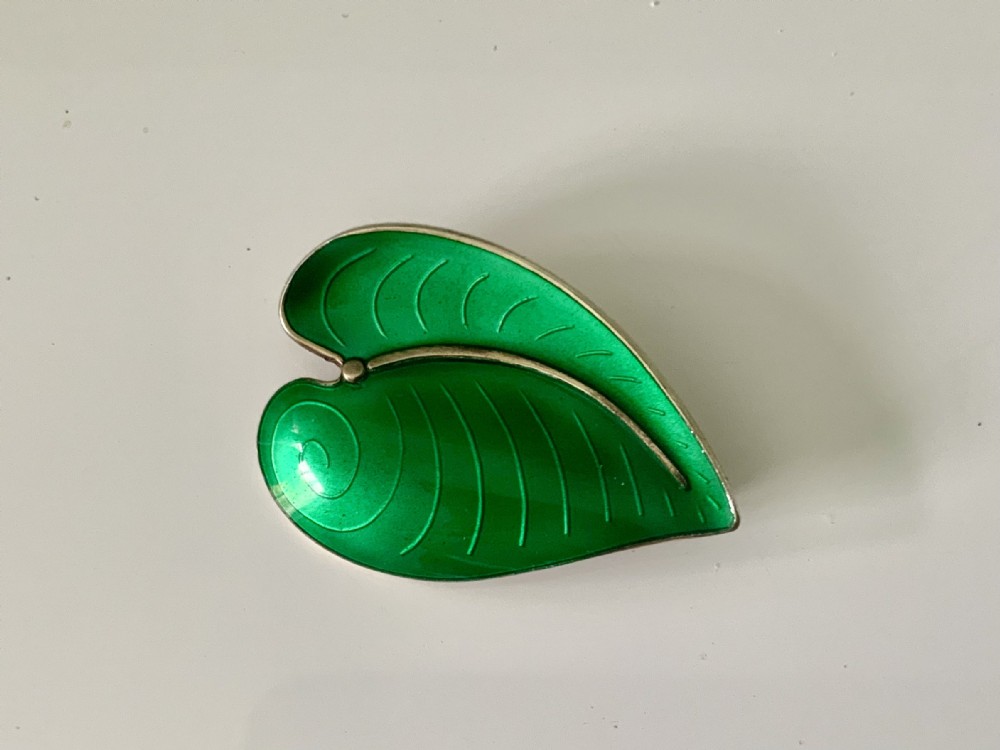 Norwegian silver enamel brooch
