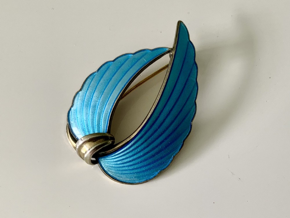 Norwegian silver enamel brooch