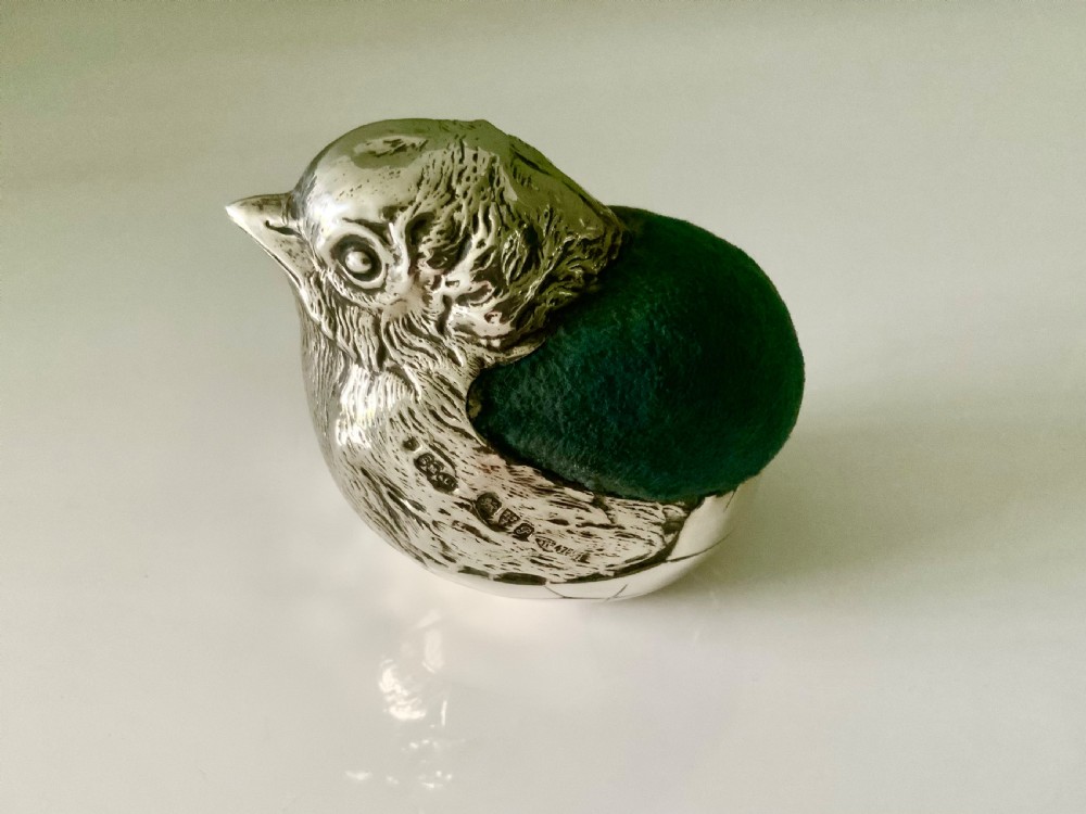 Sampson Mordan silver chick pin cushion - Large size