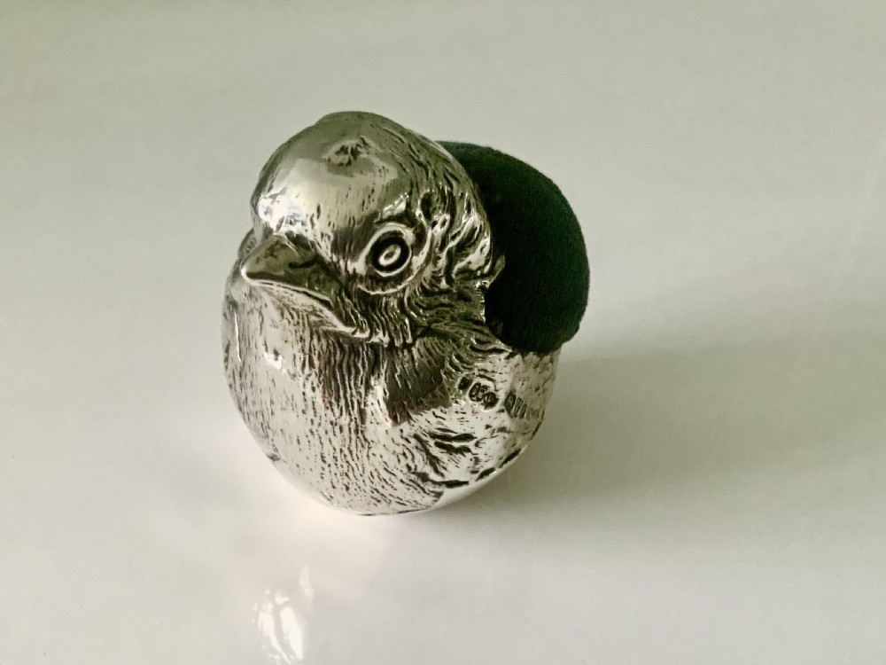 Sampson Mordan silver chick pin cushion - Large size View II