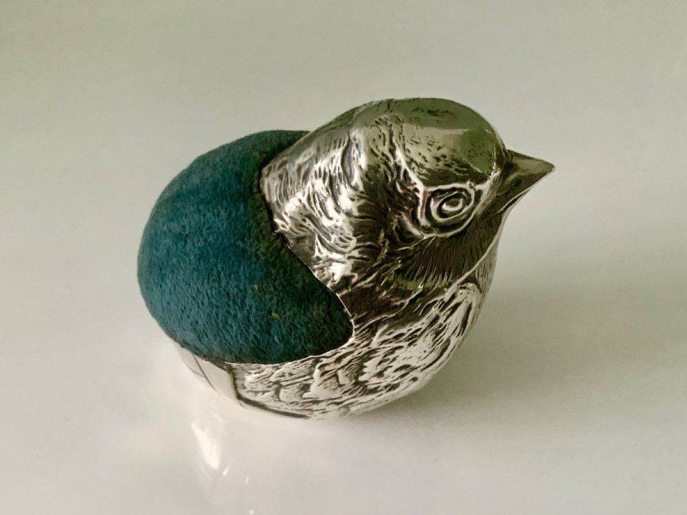 Sampson Mordan silver chick pin cushion - Large size View III