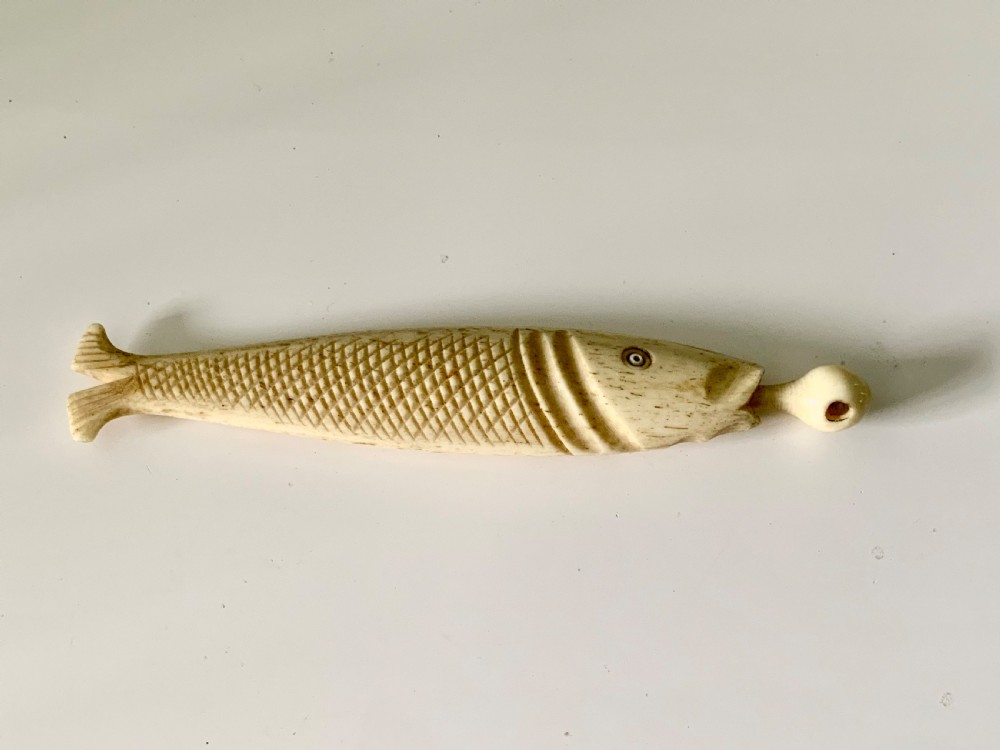 Bone fish needle case & Stanhope