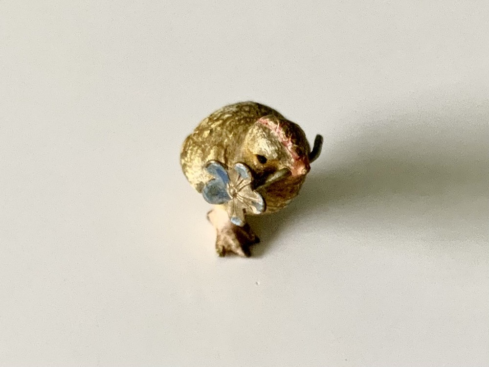 Miniature Austrian cold painted bronze chick 