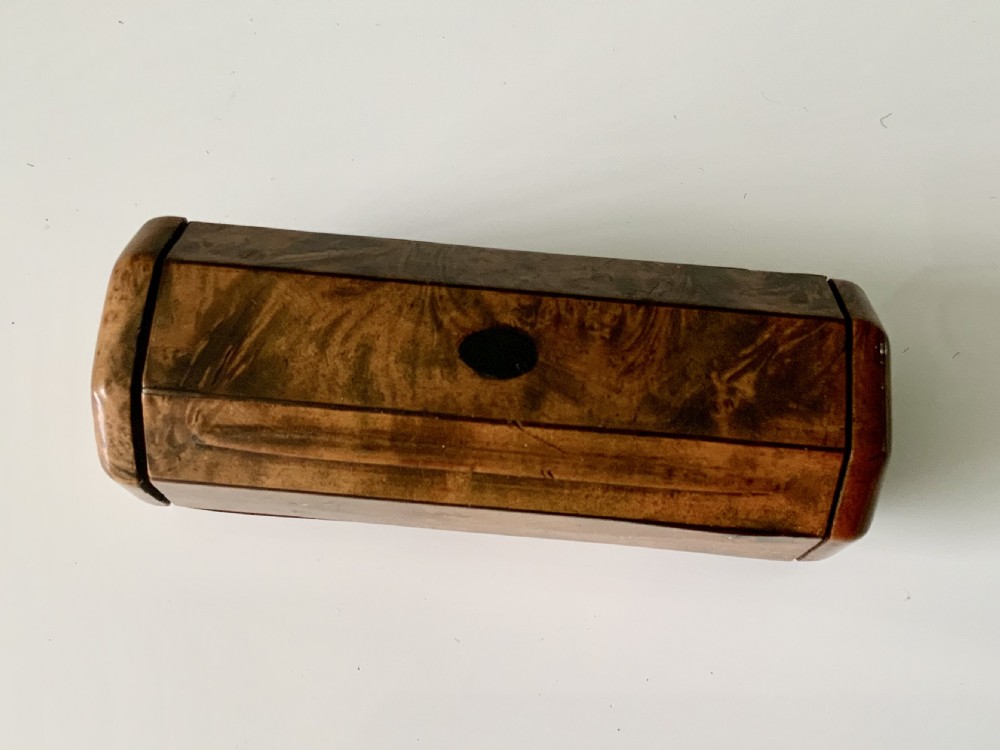 19th century burr wood trick snuff box
