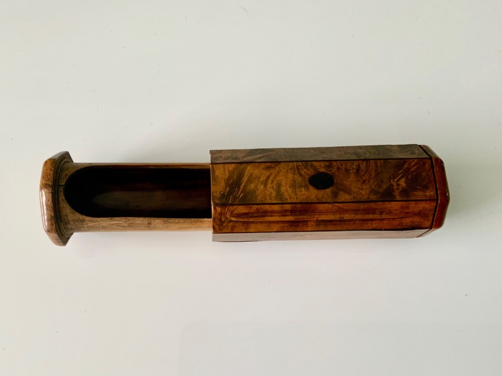 19th century burr wood trick snuff box View II