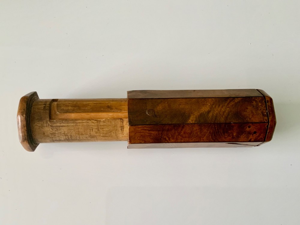 19th century burr wood trick snuff box View III