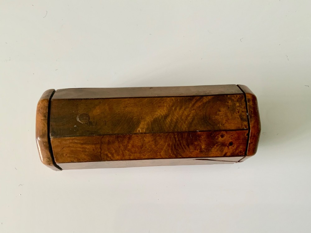 19th century burr wood trick snuff box View V