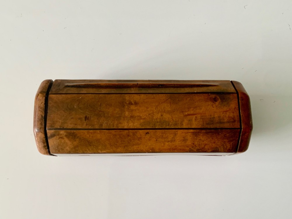 19th century burr wood trick snuff box View VI