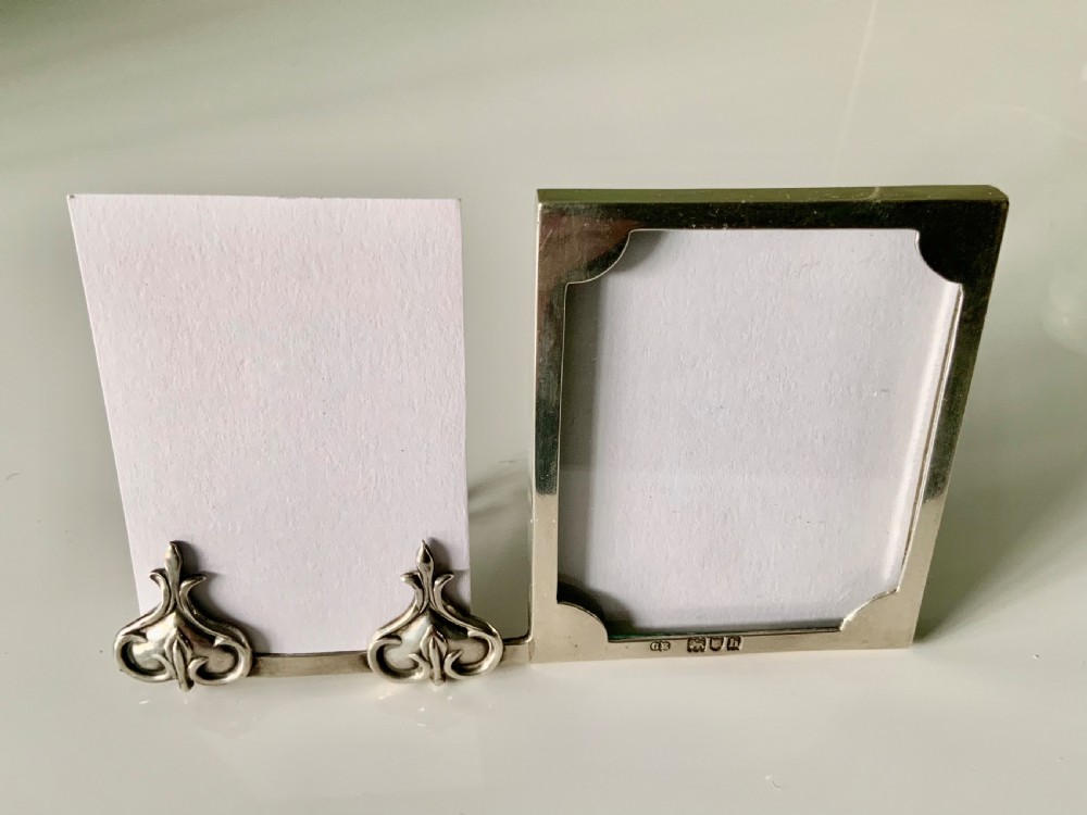 Art Nouveau silver frame & name holder View III