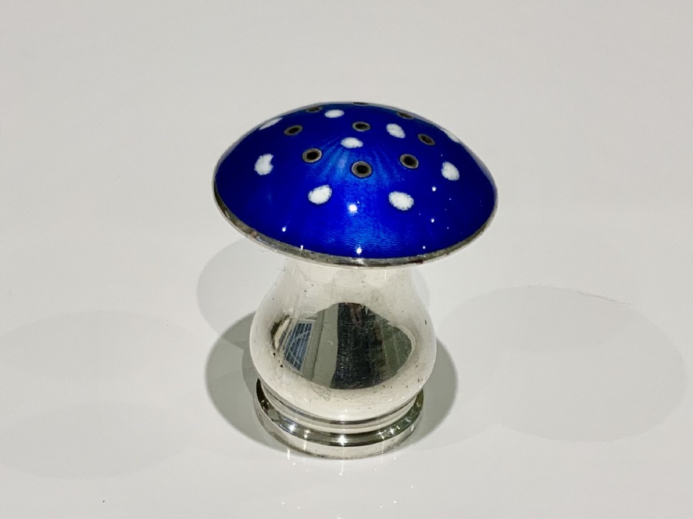 Norwegian silver and enamel pepper pot