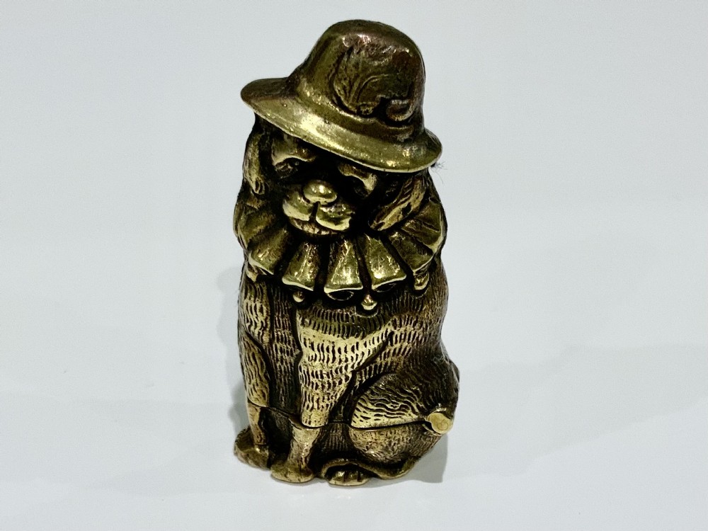 Victorian brass vesta case - Toby - Punch & Judy