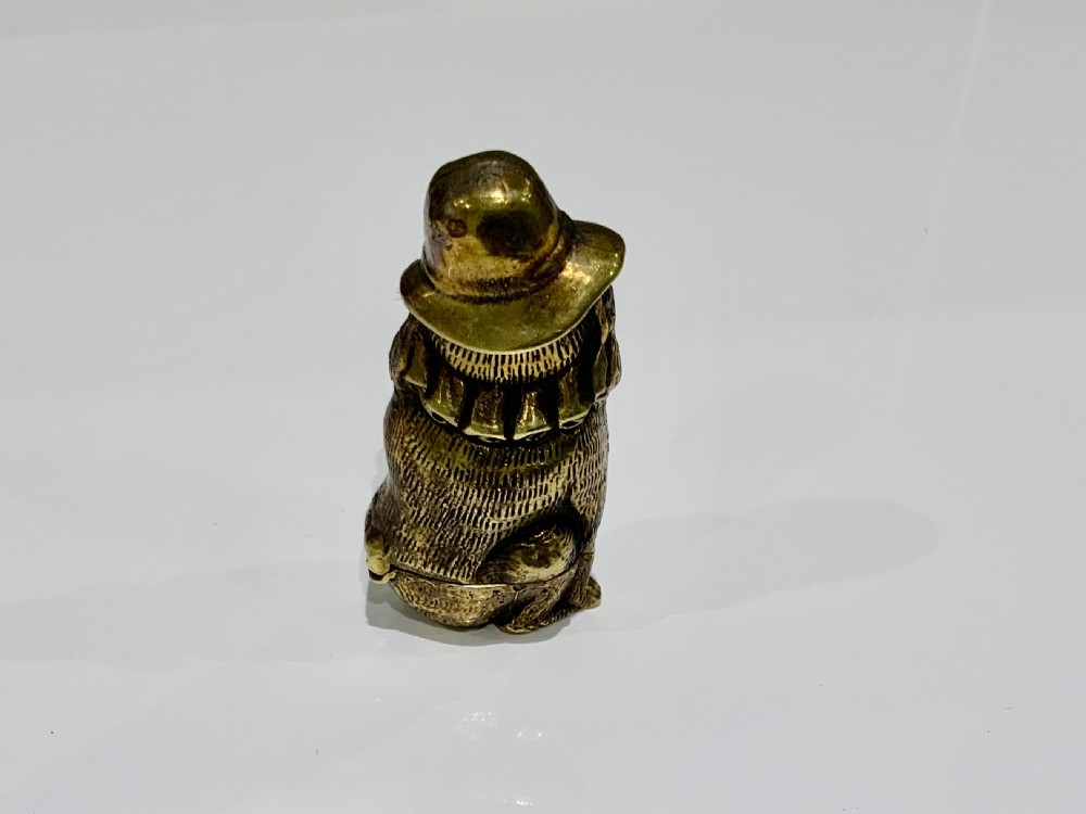 Victorian brass vesta case - Toby - Punch & Judy View III