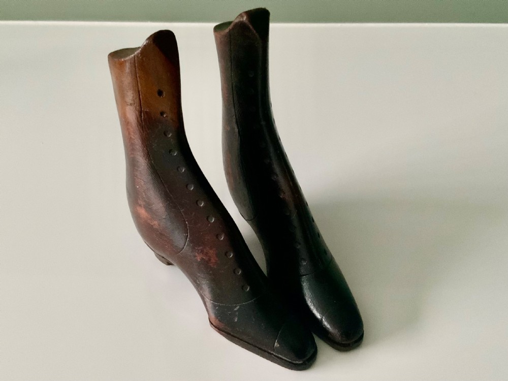 19th Century wooden boots - love tokens
