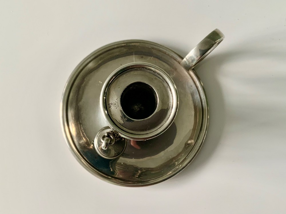 18th century miniature silver chamber stick View II
