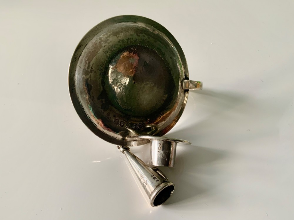 18th century miniature silver chamber stick View III