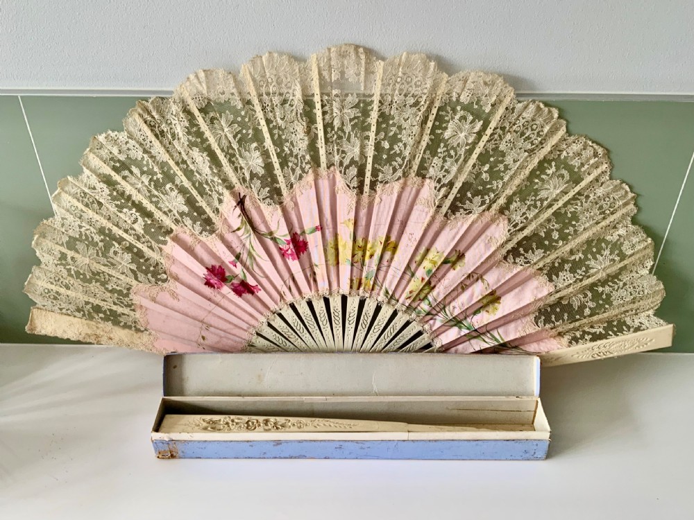 Two late 19th early 20th century bone fans View II