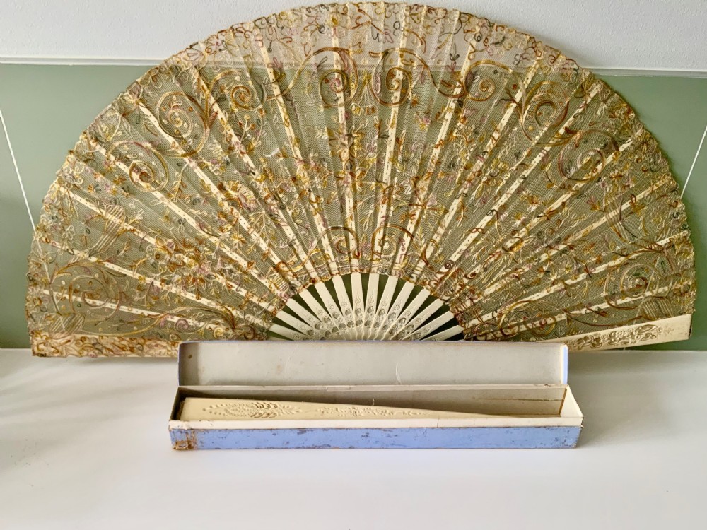 Two late 19th early 20th century bone fans View IV